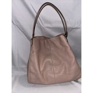 Coach Madison Phoebe Pink Leather Shoulder Bag Hobo‎ Purse 3 Compartment